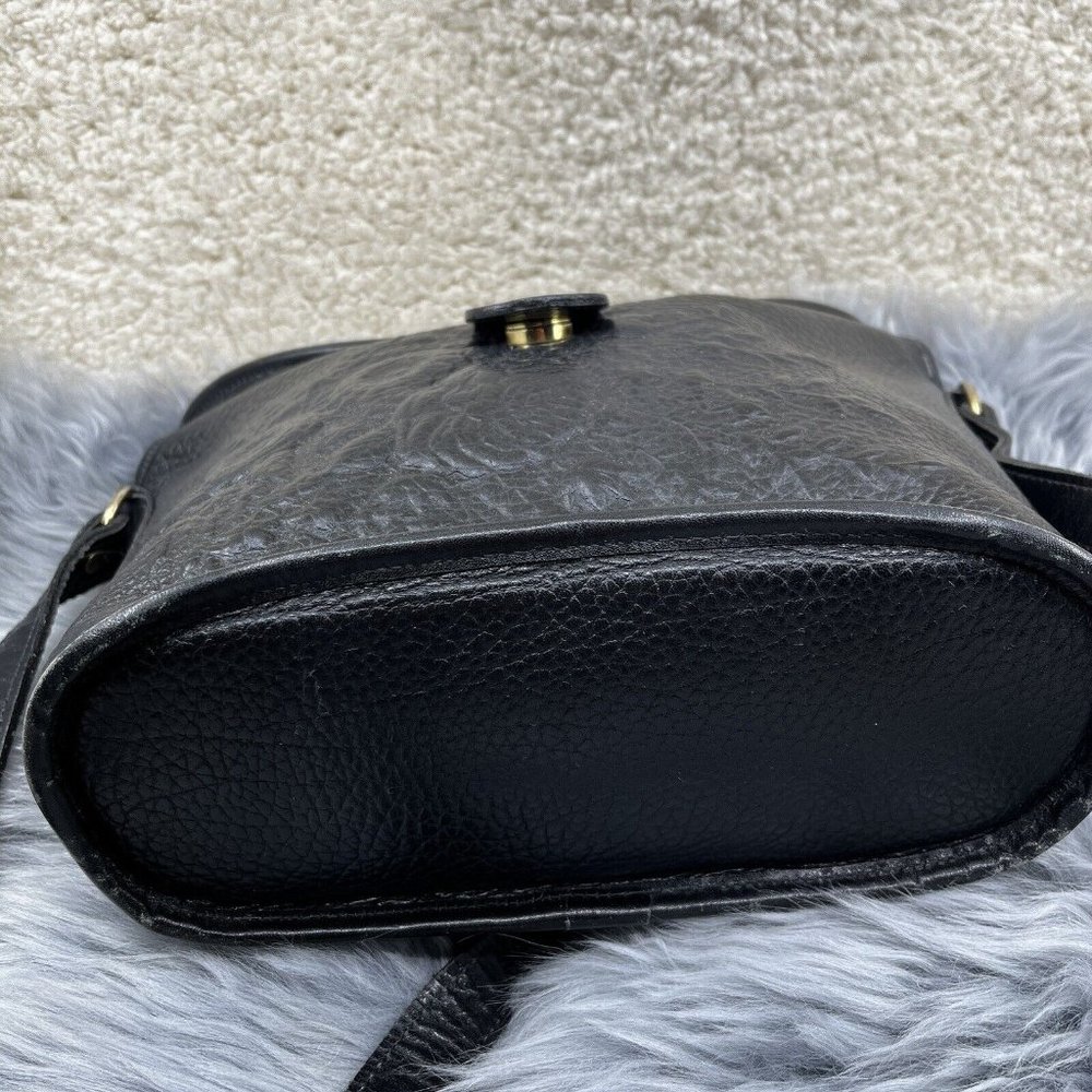 Vintage Tooled Black Leather Floral Crossbody Bag - Picture 7 of 10